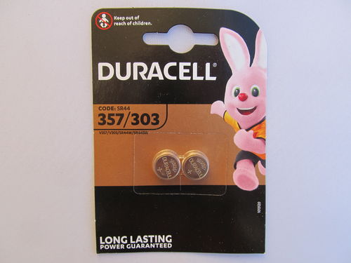 2x Duracell 357/303 Silberoxid Batterie